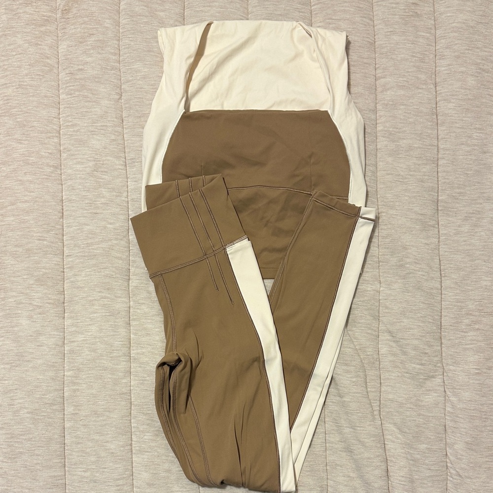 CALIA by Carrie Underwood Tan and Cream Leggings